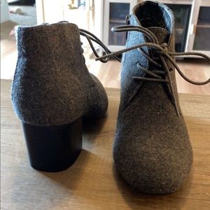 Grey bootie heels